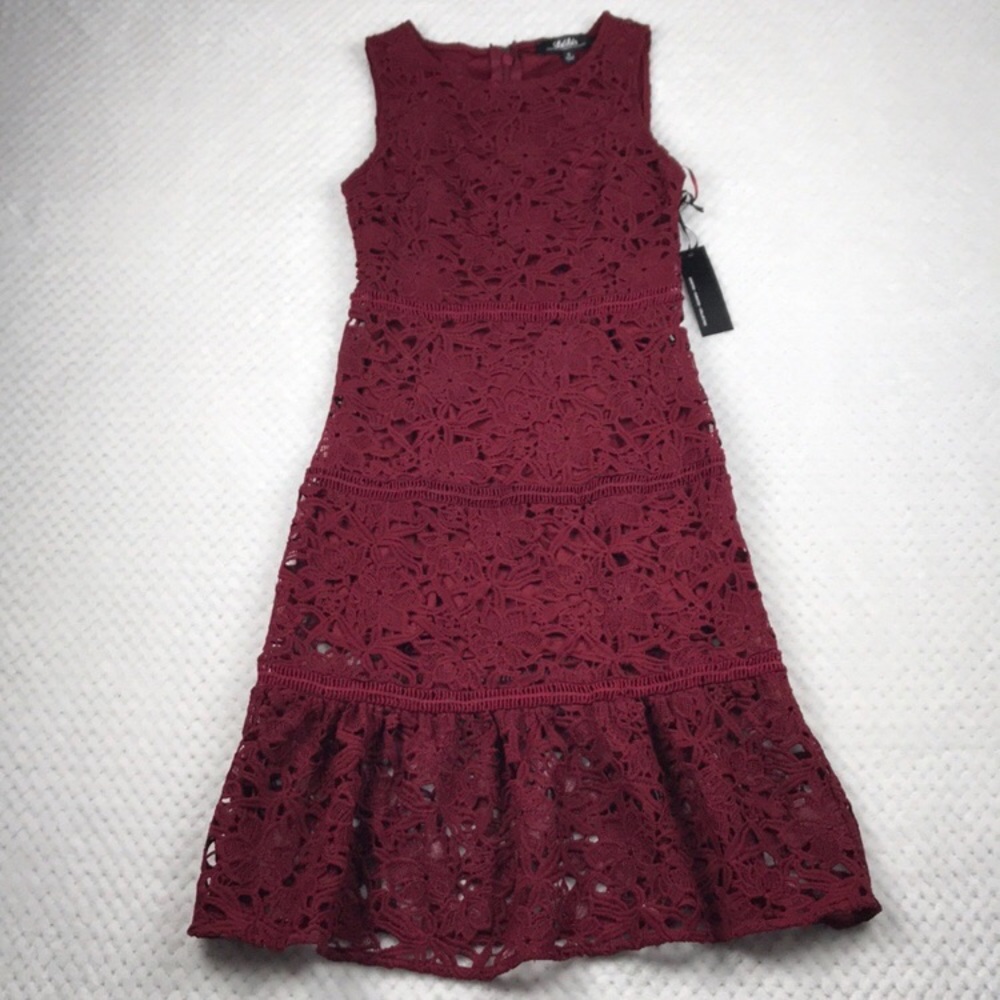 Lulus Maroon Midi Dress NWT